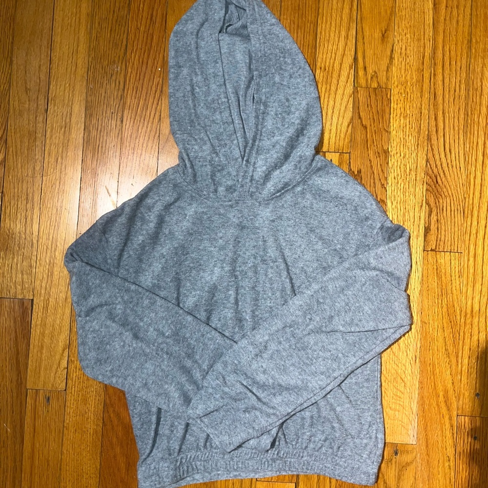 Cropped Gray Hooded Sweatshirt | Size XS